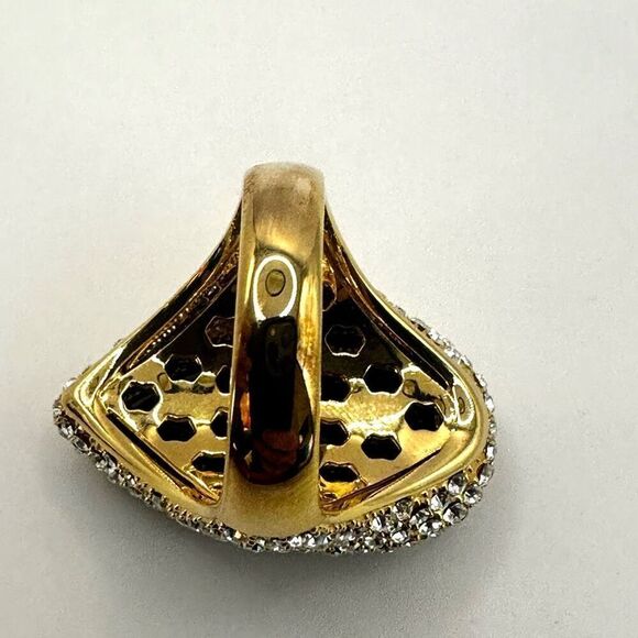 Akkad black rhinestone pear shaped cocktail Ring NWT - Picture 7 of 11